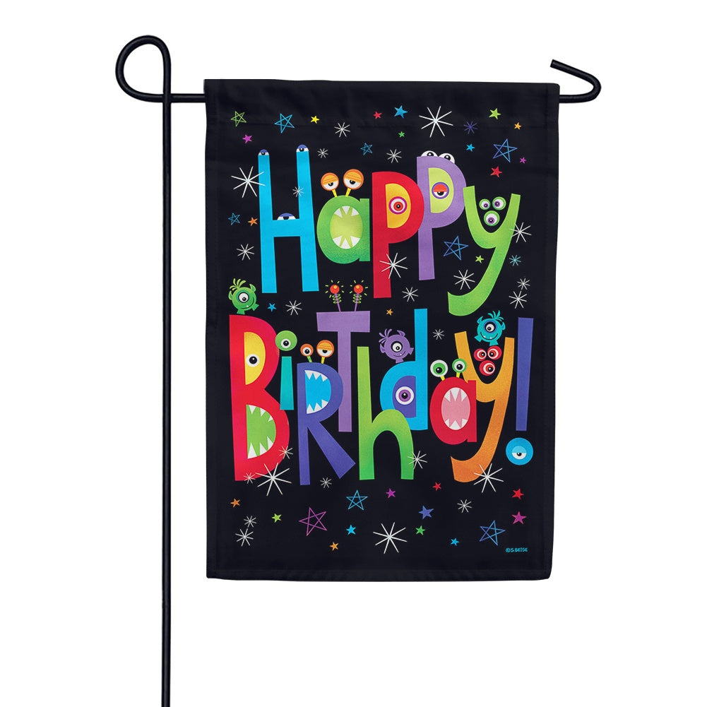 Monster Birthday Garden Flag