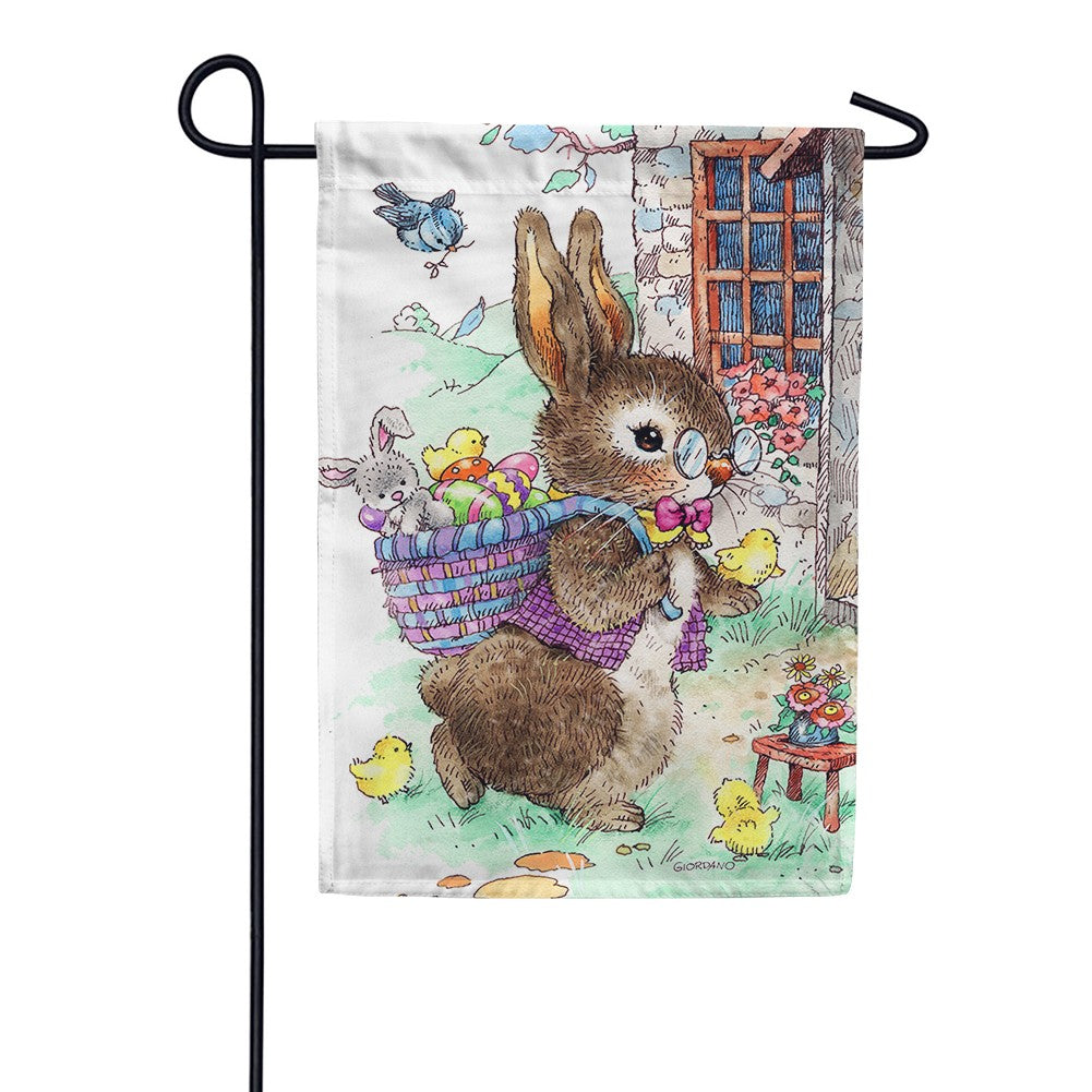 Vintage Easter Bunny Garden Flag