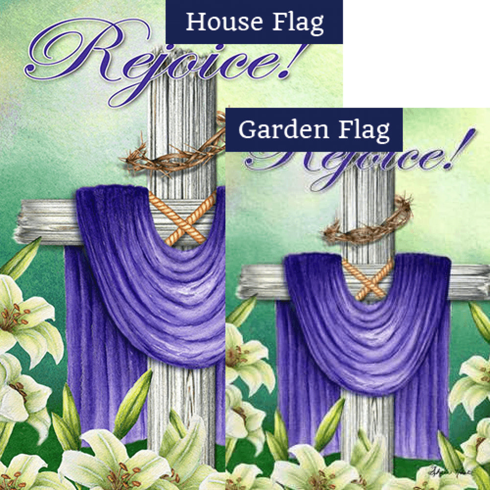 Rejoice Cross Flags Set (2 Pieces)