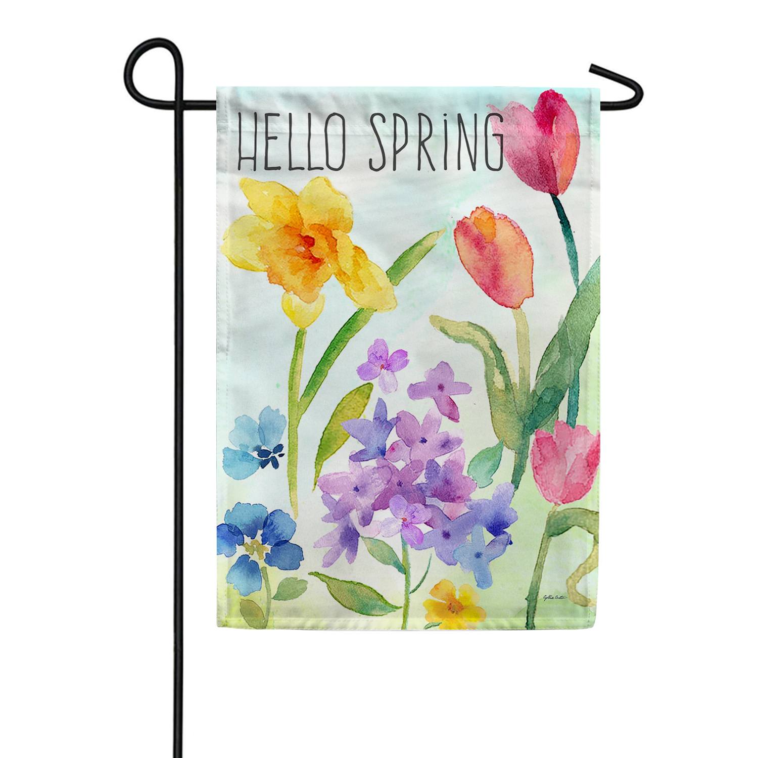 Spring Watercolors Garden Flag