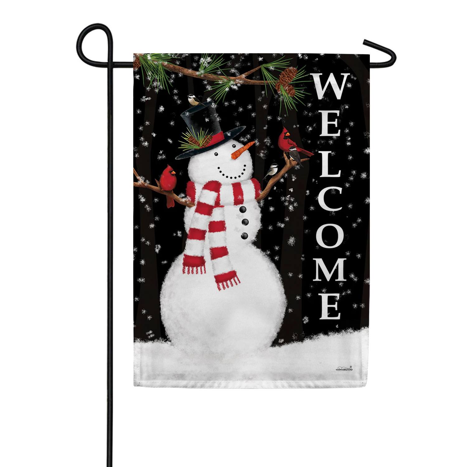 Forest Snowman Garden Flag