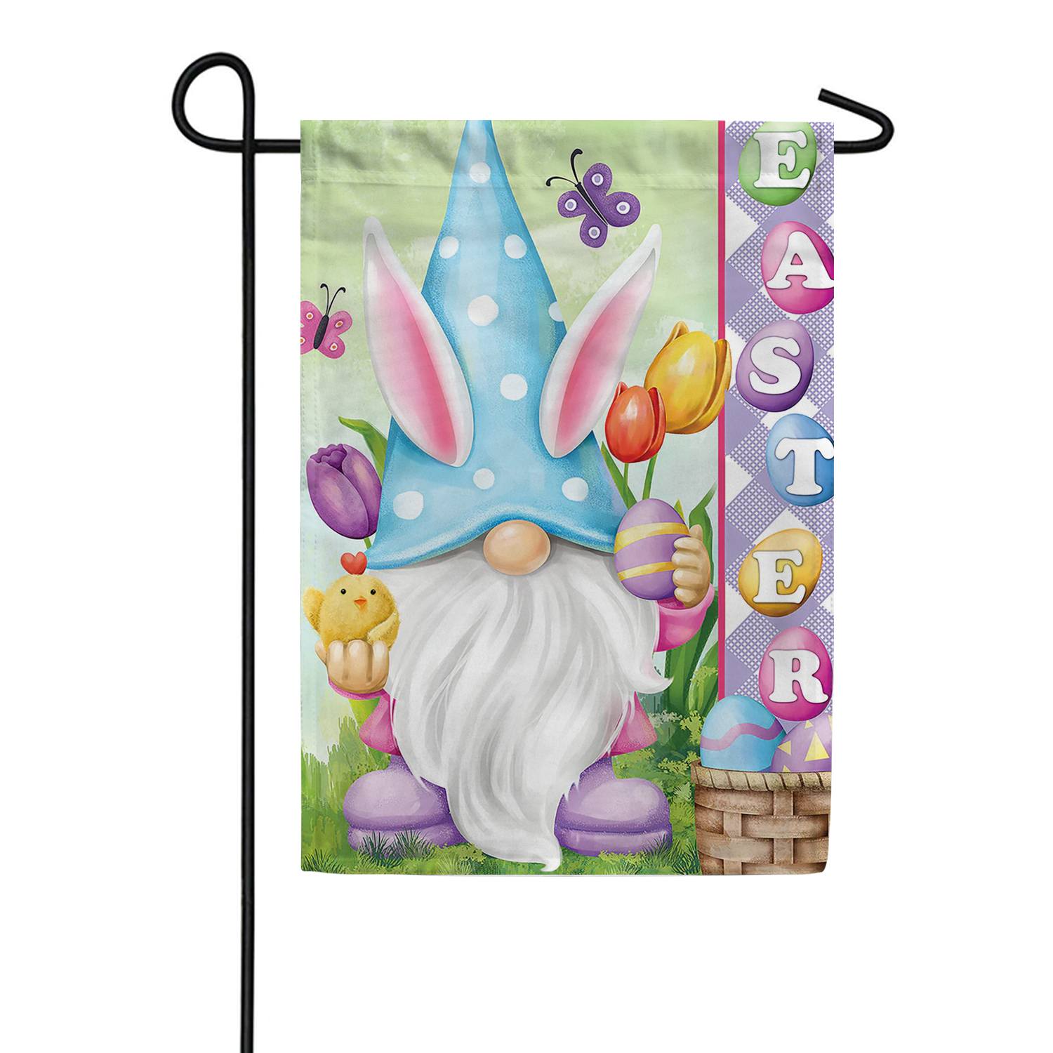 Bunny Gnome Egg Hunt Garden Flag