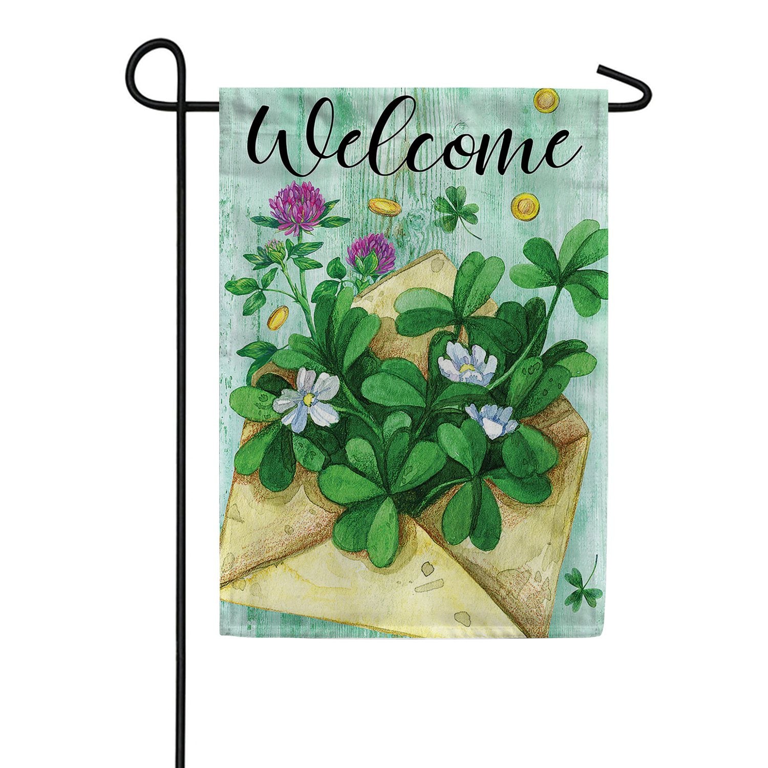 Lucky Clover Welcome Garden Flag