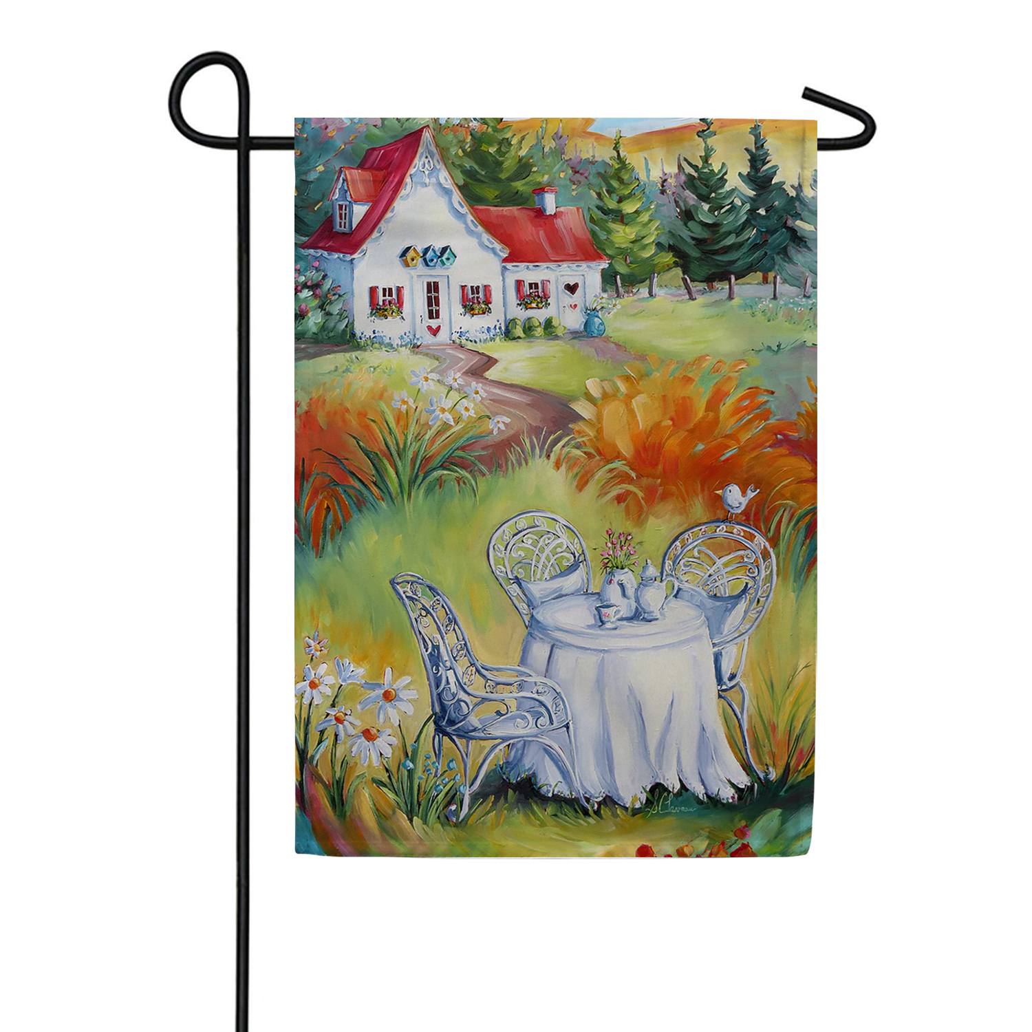 Cottage Tea Party Garden Flag