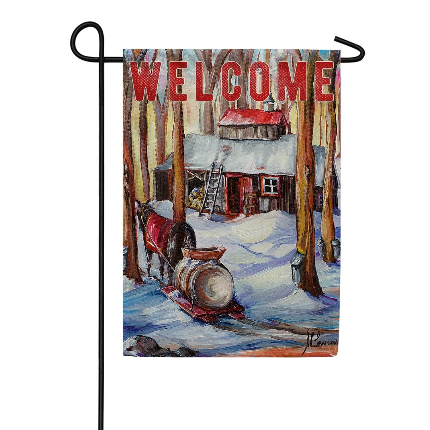 Winter Welcome Cottage Garden Flag