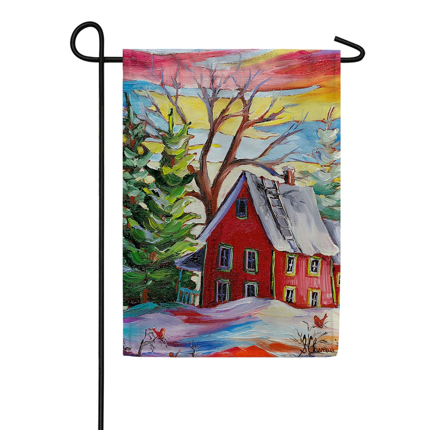 Winter Farmhouse Garden Flag