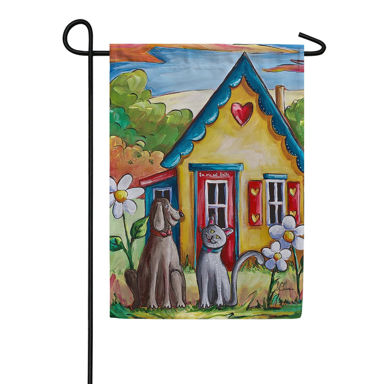 Whiskers and Woofs Garden Flag