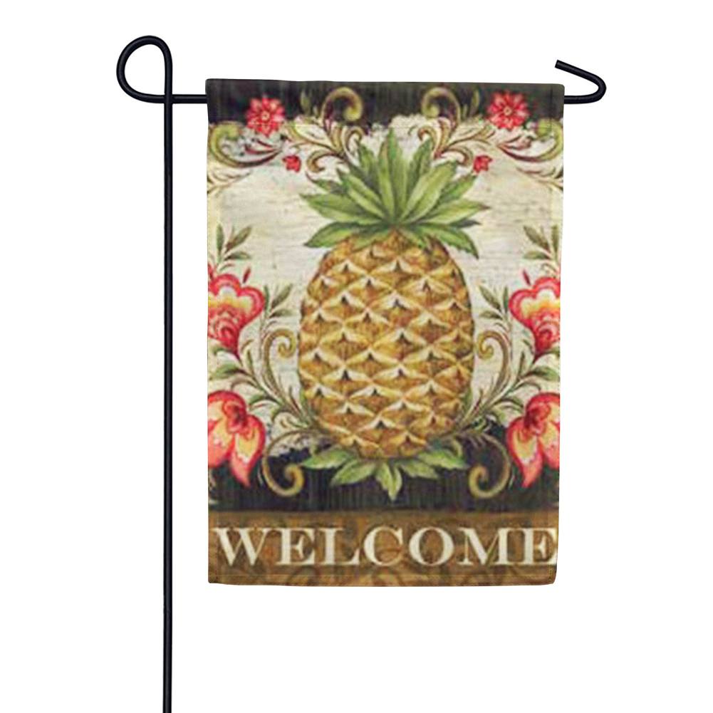 Pineapple & Scrolls Garden Flag