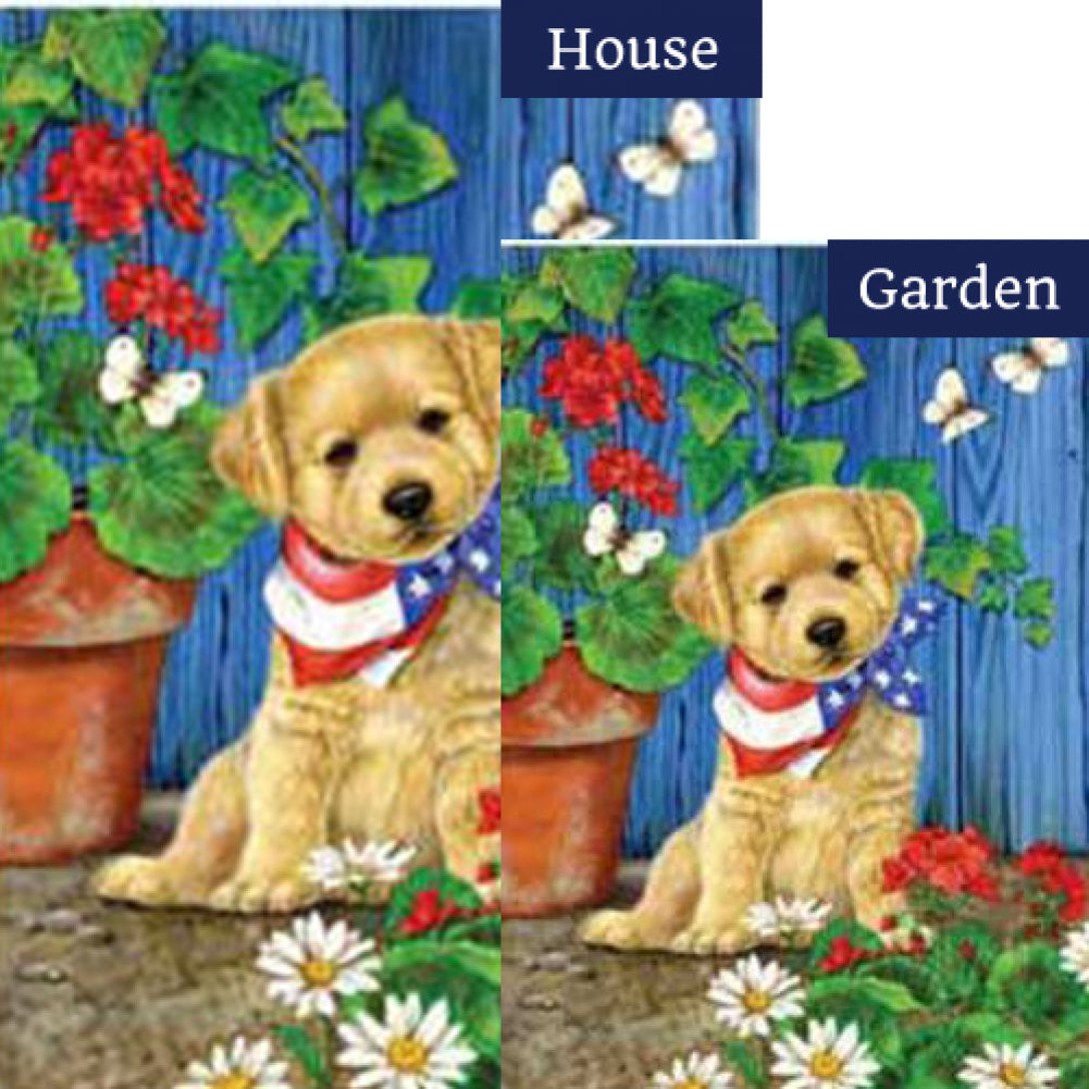 Patriotic Puppy Flags Set (2 Pieces)