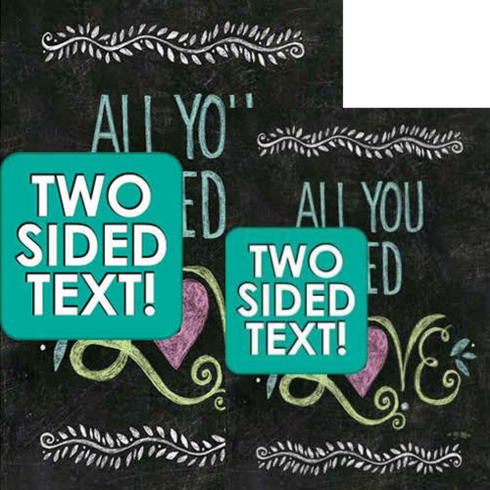 All You Need Is Love Chalkboard Double Sided Flags Set (2 Pieces)