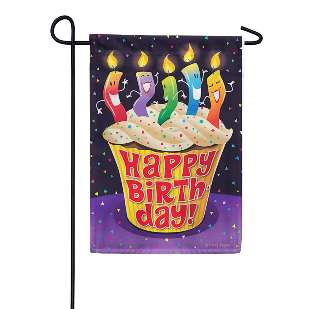 Happy Birthday Cupcake Garden Flag