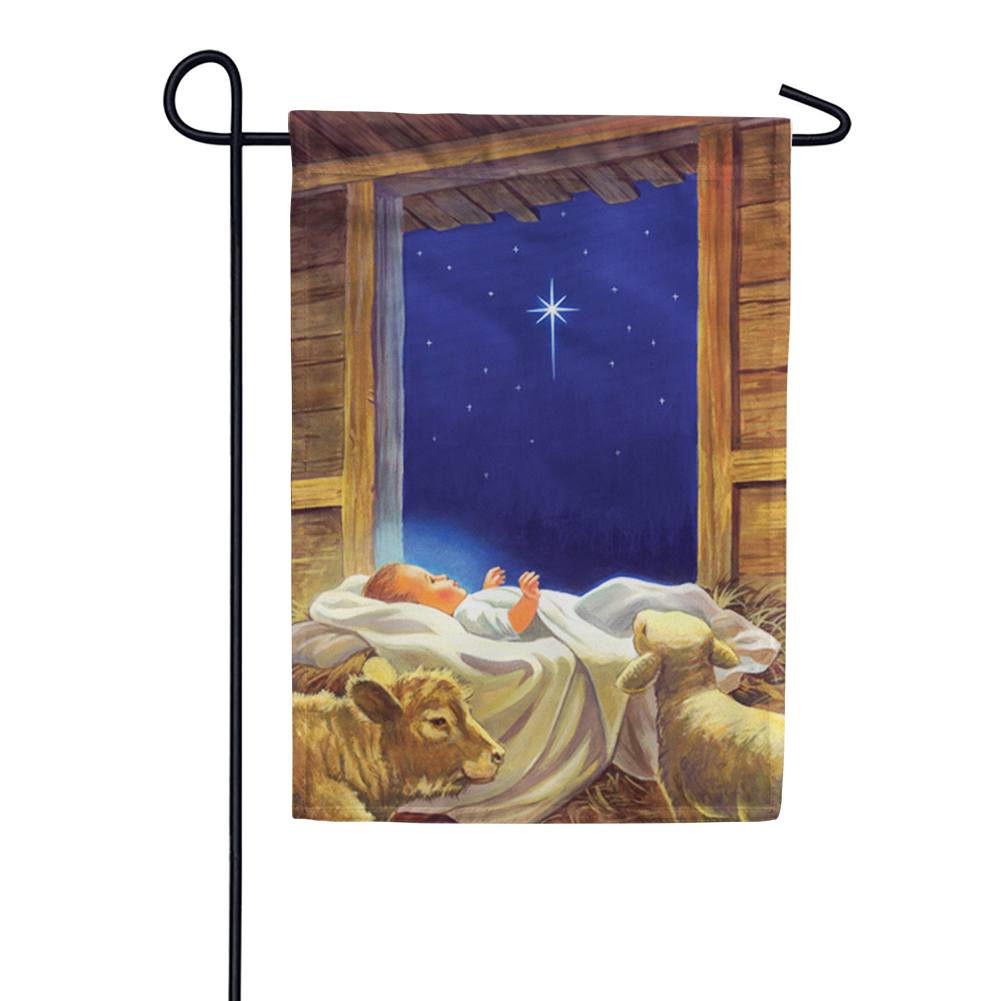 Baby Jesus Garden Flag