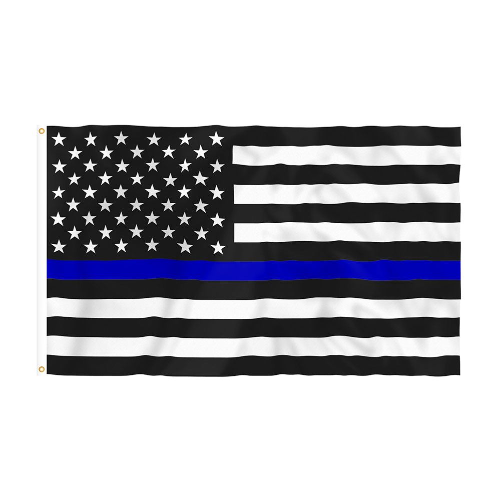 Thin Blue Line Grommeted Flag (3' x 5')