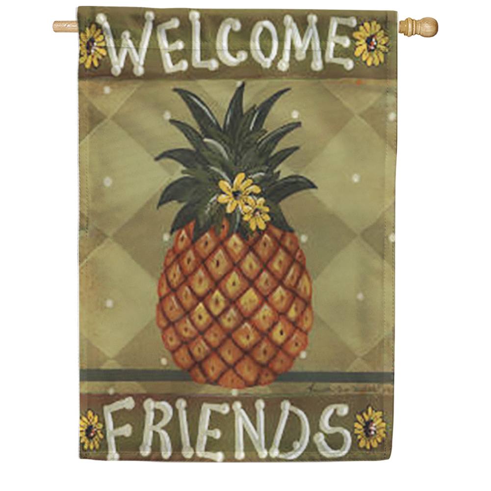 Welcome Friends Pineapple House Flag