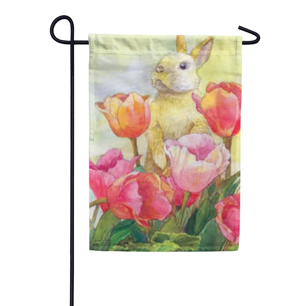 Bunny Tulip Garden Flag
