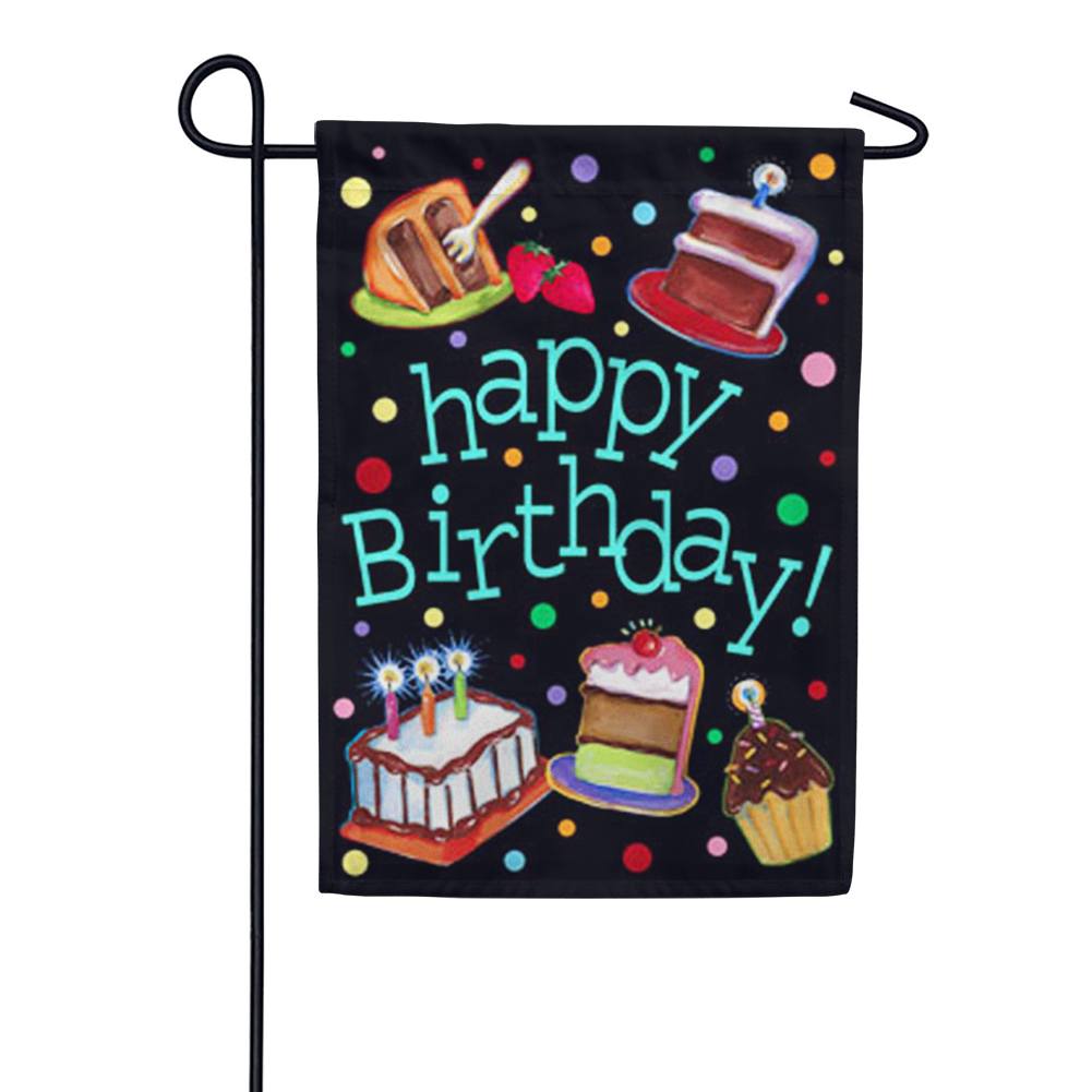 Happy Birthday Cake Garden Flag