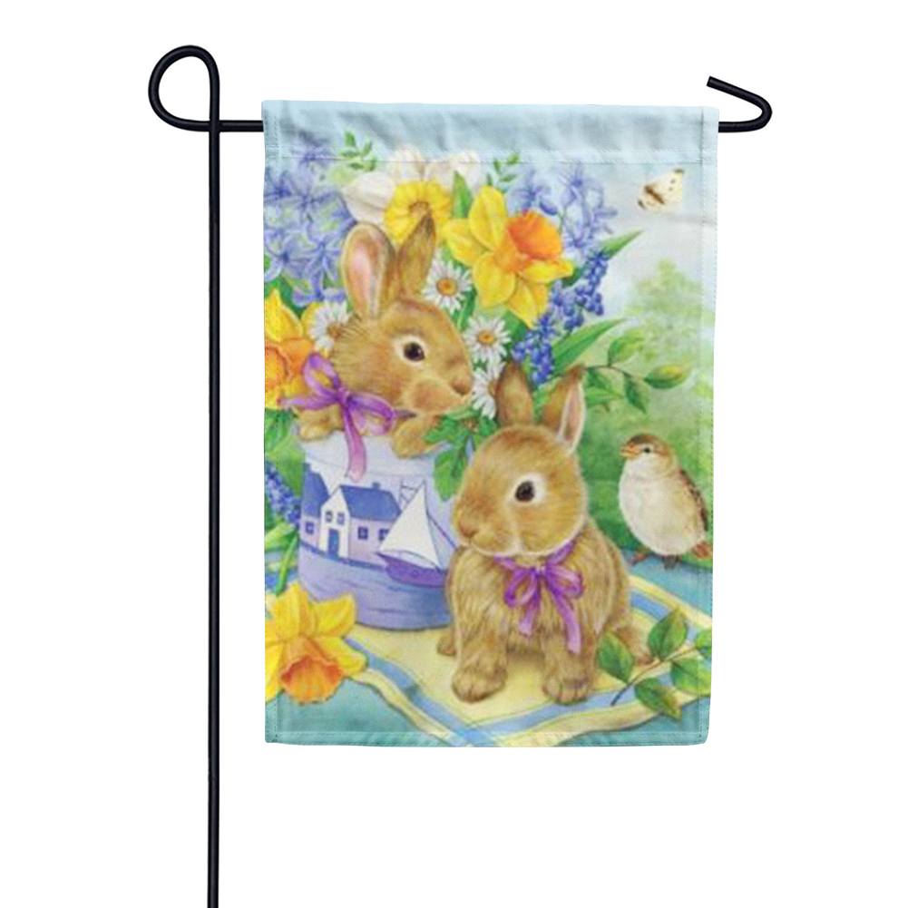 Bunny Bouquet Garden Flag