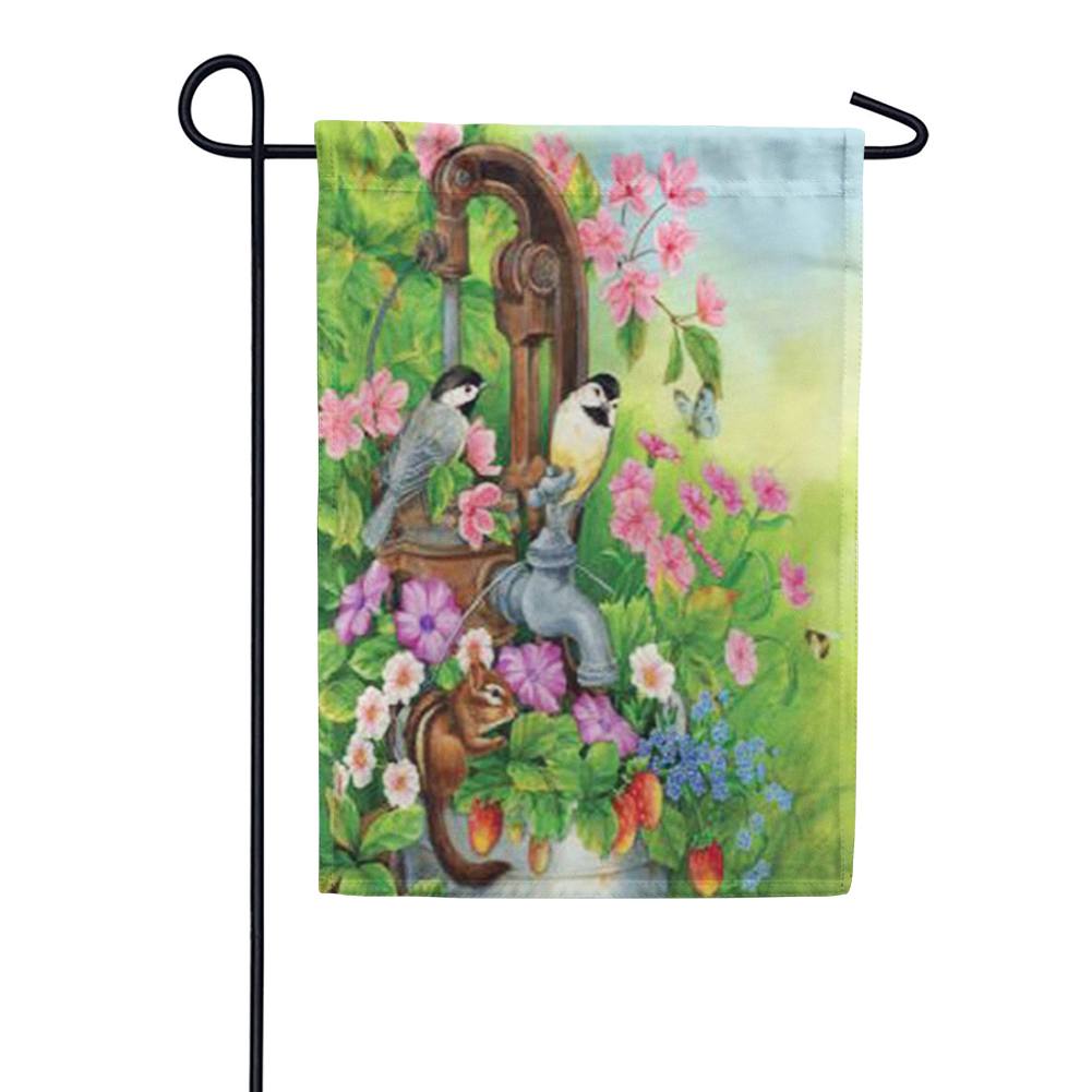 Watering Time Garden Flag