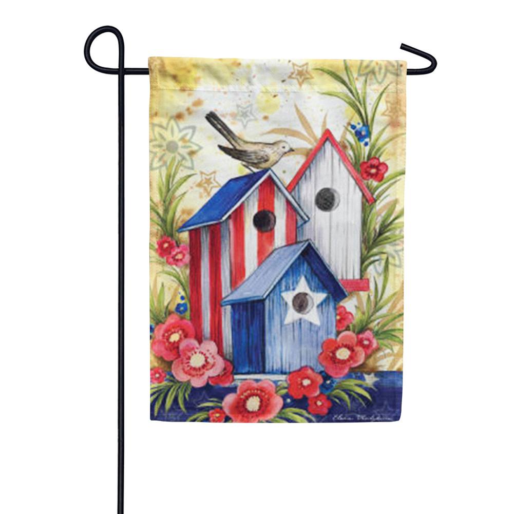 Birdhouse Trio Garden Flag