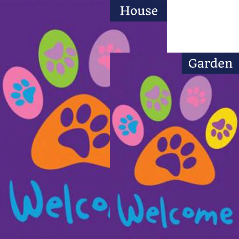 Welcome Paws- Purple Flags Set (2 Pieces)
