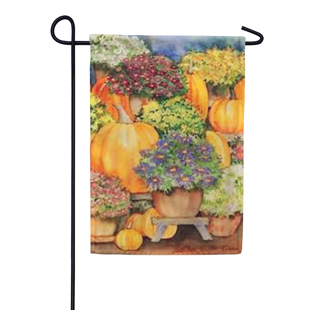 Pumpkins and Mums Garden Flag