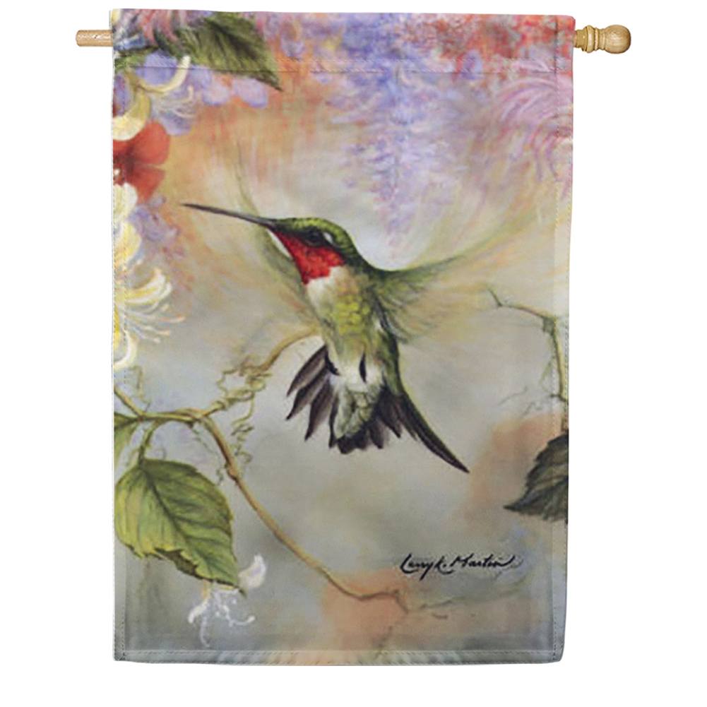 Ruby Throated Honey Hummingbird House Flag