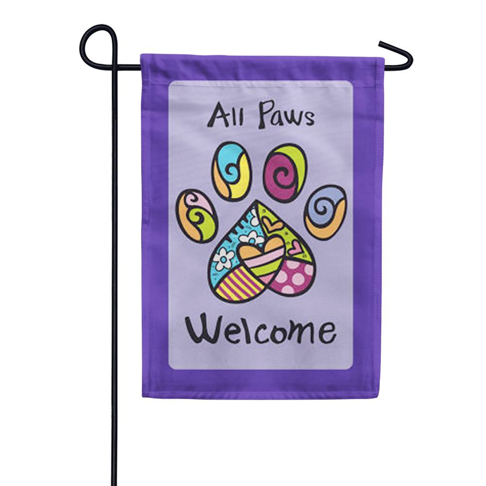 All Paws Welcome Garden Flag