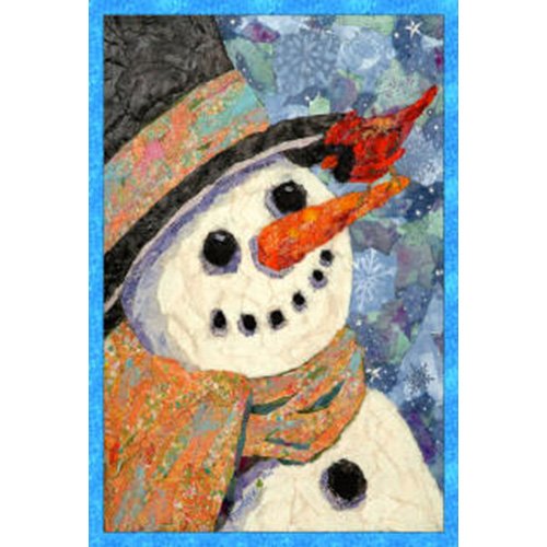 Snowman and Cardinal Garden Flag