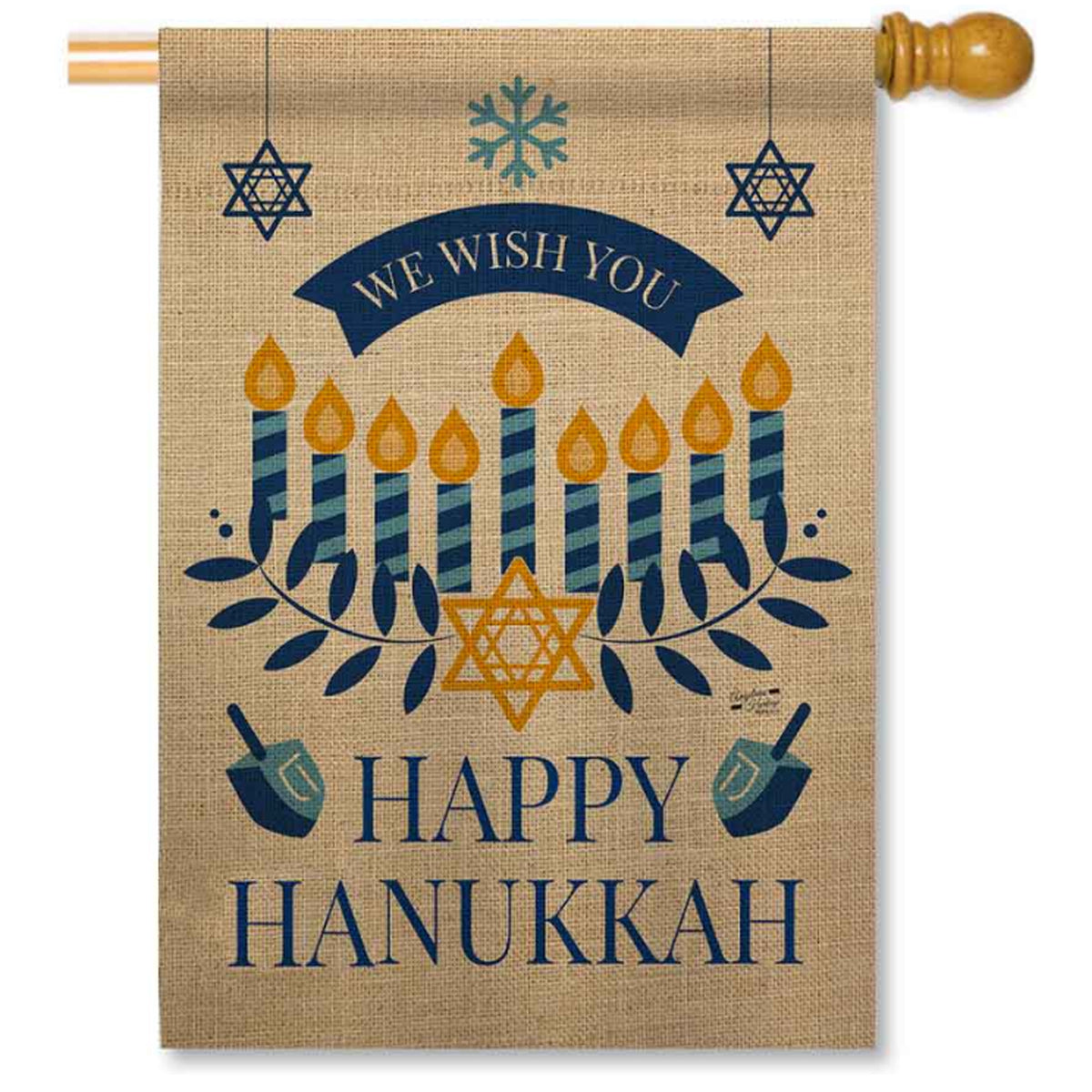Happy Hanukkah House Flag